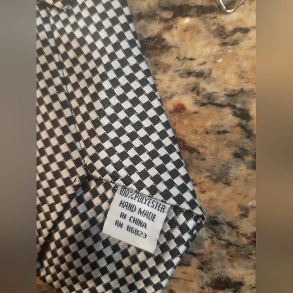 Bill Blass Monochrome Checkered Clip On Boy's Tie